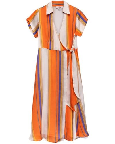Niza Midi Dress With Armhole Sleeves - Orange