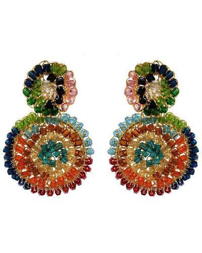 Lavish by Tricia Milaneze Multicolor Dahlia Mini Handmade Earrings