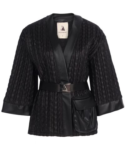 Mirimalist Vega Puff Kimono Coat - Black