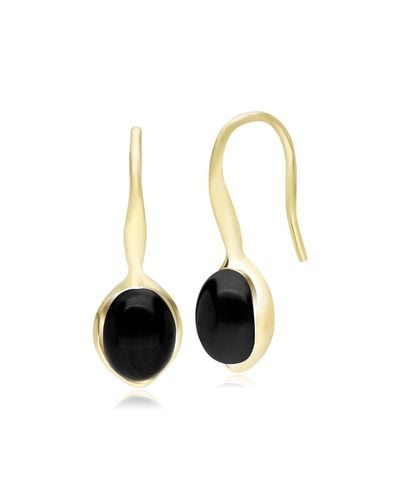Gemondo Irregular Onyx Drop Hook Earrings - Black