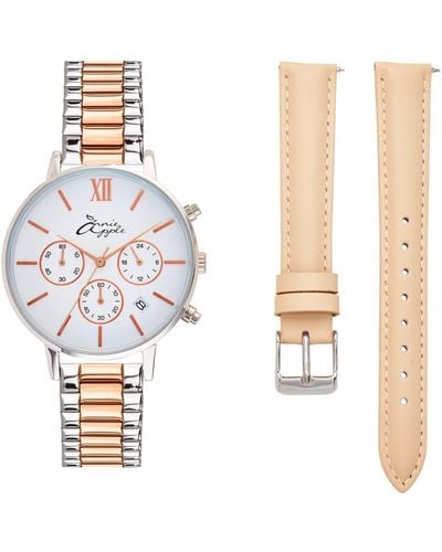 Bermuda Watch Company Annie Apple Marseille White, Rose Gold & Silver Multifunctional Interchangeable