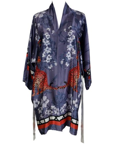 Myrtle & Mary Mishcka Bell Silk Kimono - Blue