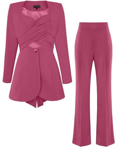 Tia Dorraine Sweet Desire Cross-wrap Statement Suit - Pink