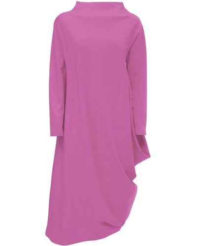 Julia Allert Asymmetrical Jersey Dress Pale Pink - Purple