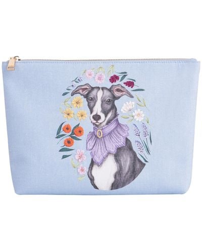 Fable England Fable Catherine Rowe Pet Portraits Whippet Cotton Pouch - Blue