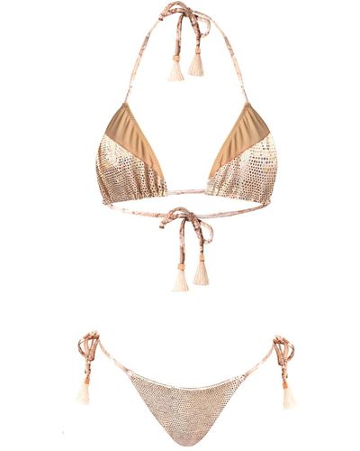 ELIN RITTER IBIZA Vanilla Metallic Triangle Bikini Set Madagascar - White