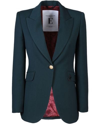 The Extreme Collection Single Breasted Premium Crepe Blazer Paris - Blue