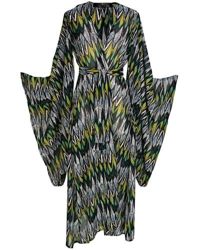 Jennafer Grace Macaw Verde Feather Kimono - Green