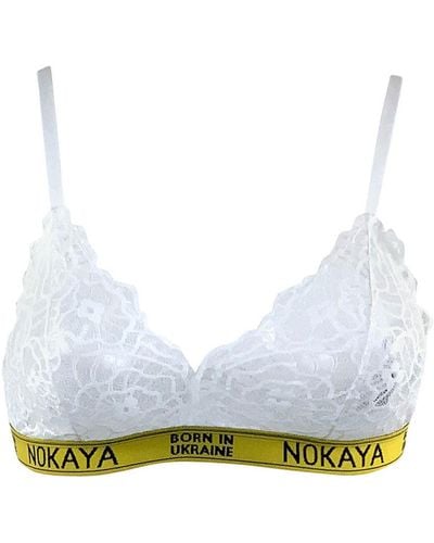Nokaya Born In Ukraine Image Bralette - White