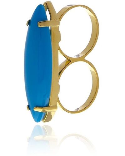 Georgina Jewelry Turquoise Two Finger Ring - Blue