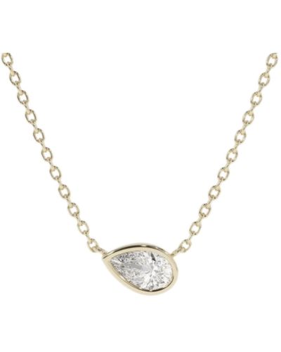 Lily Flo Jewellery Cassiopeia Pear Cut Pendant Necklace - Metallic