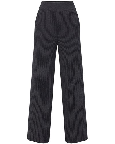 Peraluna Cashmere Blend Straight-cut Knit Trousers - Blue