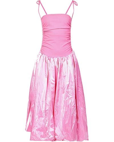 Amy Lynn Alexa Pink Metallic Puffball Midi Dress
