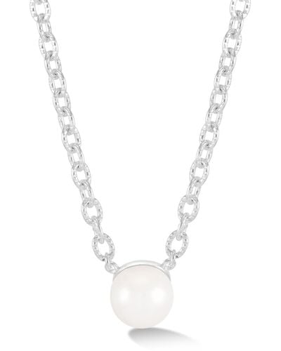 Dower & Hall Timeless Large White Freshwater Pearl Necklace - Metallic