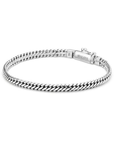 Nialaya Sterling 4mm Chain Bracelet - Metallic