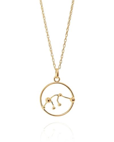 Yasmin Everley Aquarius Astrology Necklace In 9ct - Metallic
