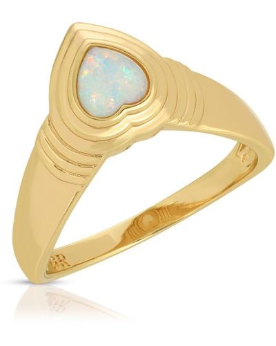 Glamrocks Jewelry Heart Of Stone Ring -opal - Metallic