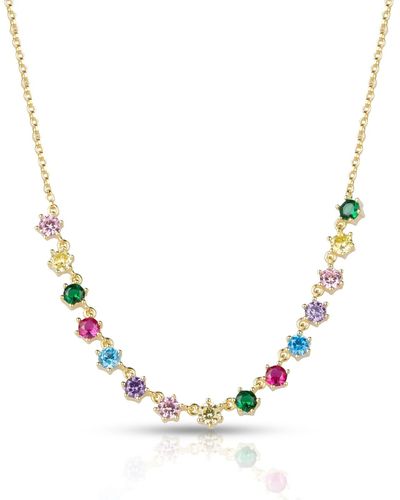 Ep Designs Colorful Round Cut Minimal Necklace - Metallic