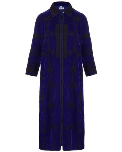 Antra Designs Suki Midnight Blue Velvet Coat Dress