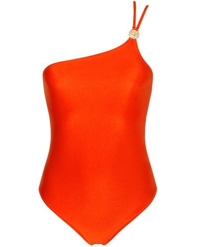 BonBon Lingerie Siren Orange One Shoulder Swimsuit - Red