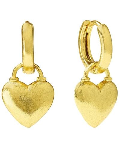 Ottoman Hands Niko Heart huggie Earrings - Metallic