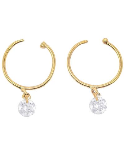 Lily Flo Jewellery Rising Star Naked Diamond Hoop Earrings - Metallic