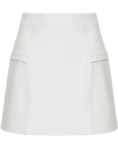 Vestiaire d'un Oiseau Libre Leather Mini Skirt - White