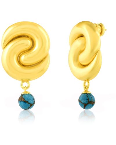 Arvino Turquoise Drop Earring - Yellow