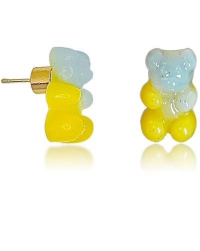 Ninemoo Bear Sweetness Earrings- Lemon - Yellow
