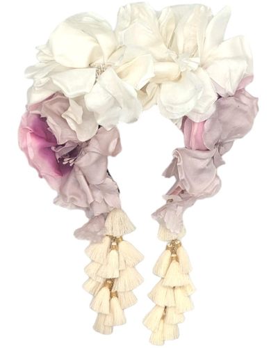 Julia Clancey Neutrals Flora Chacha Bloom Hair Crown - Pink