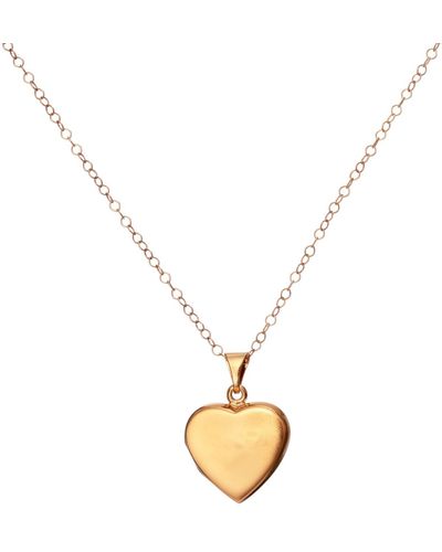 Posh Totty Designs Yellow Gold Plated Heart Locket Necklace - Metallic
