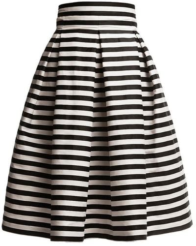 Rumour London Amalfi Striped Midi Skirt - Black