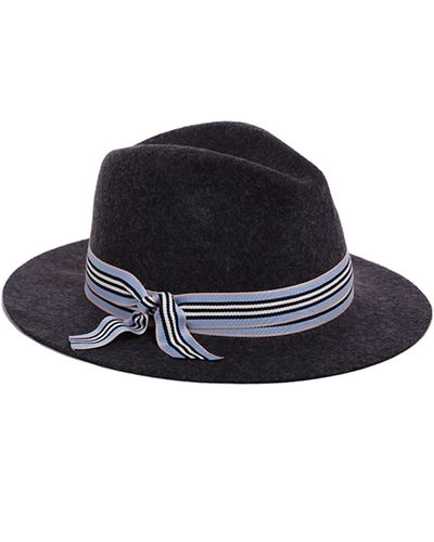 Justine Hats Dark Grey Boho Style Hat - Blue