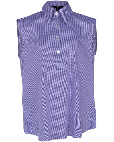 Le Réussi Italian Cotton Purple Sleeveless Shirt