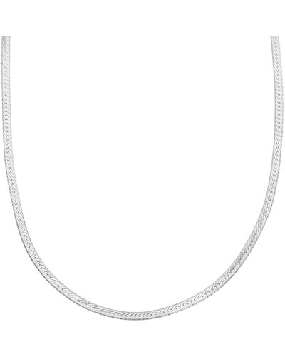 Cartilage Cartel Herringbone Chain Necklace - Metallic