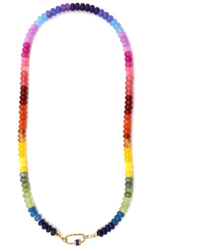 Shar Oke Rainbow Beaded Necklace - Blue