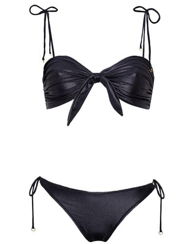 Aulala Paris Miss Enthusiastic Shiny Bikini Set - Black