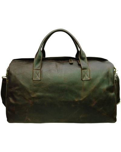 Touri Genuine Leather Weekend Bag - Green