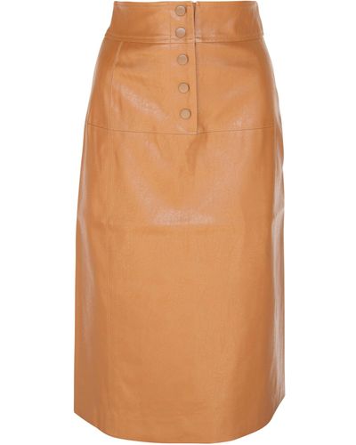 Le Réussi Power - Vegan Leather Skirt - Brown