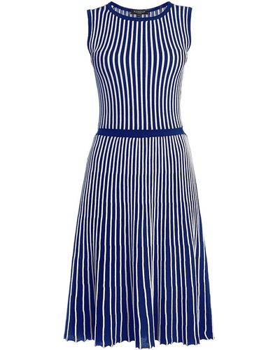 Rumour London Sienna Blue Striped Fit-and-flare Dress