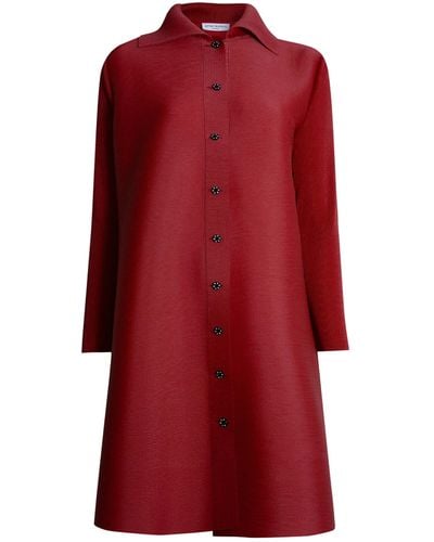 James Lakeland Pleated Shirt In Burgundy - Red