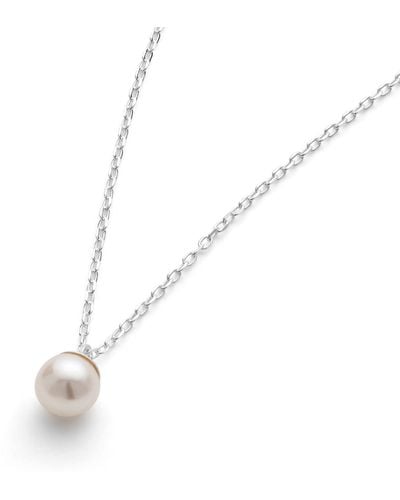 Elk & Bloom Single Real Seed Pearl Necklace - White
