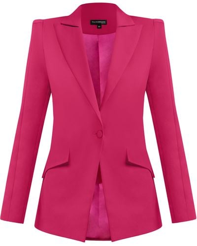 Tia Dorraine Illusion Classic Tailored Blazer - Pink