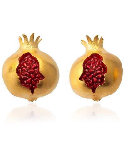 Milou Jewelry Pomegranate Earrings - Metallic