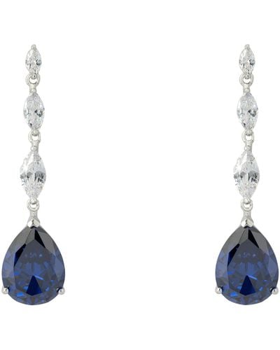 LÁTELITA London Zara Teardrop Tanzanite Gemstone Earrings Silver - Blue