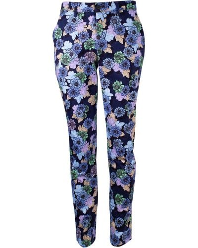 lords of harlech Jack Snap Floral Pant - Blue