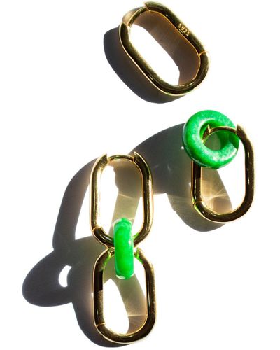 seree Della Convertible Link Jade Earrings - White