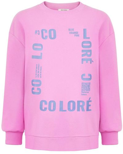 Nocturne Text Oversized Sweatshirt - Pink