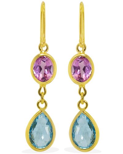 Vintouch Italy Ravello Multicolour Gold Earrings - Yellow