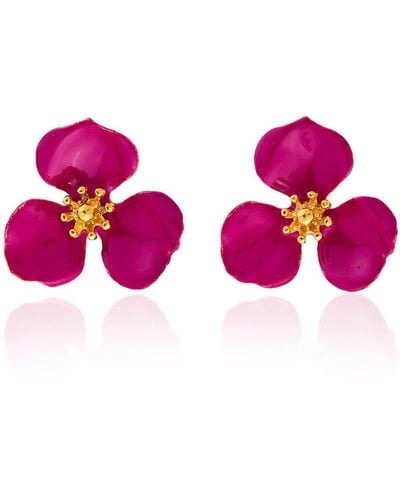 Milou Jewelry Raspberry Pink Bloom Flower Earrings